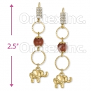 GLEL 003 Gold Layered CZ Long Earrings